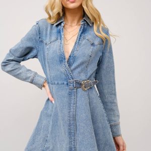Denim Darlin' Mini Omlottklänning