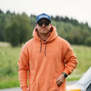 Onroaders Heavy Hoodie Embossed Logo Peach / Orange